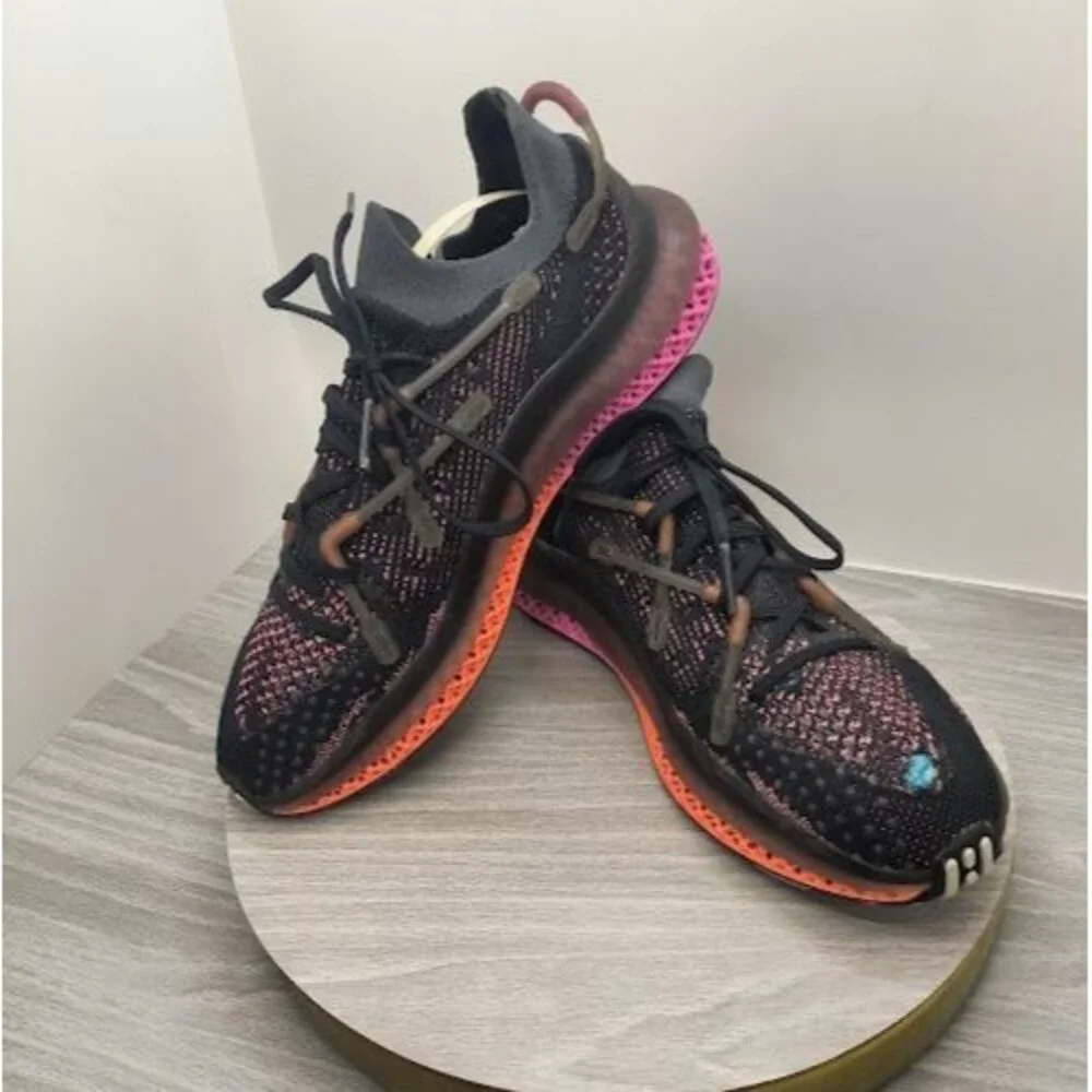 Adidas 4D Fusio Running Shoes Black / Orange / Pink Size 8 NEED REPAIR